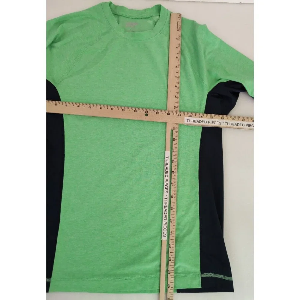 Lands End Rash Guard Men‎ S Green Blue Long Sleeve Sun Swim Shirt Beach Pool